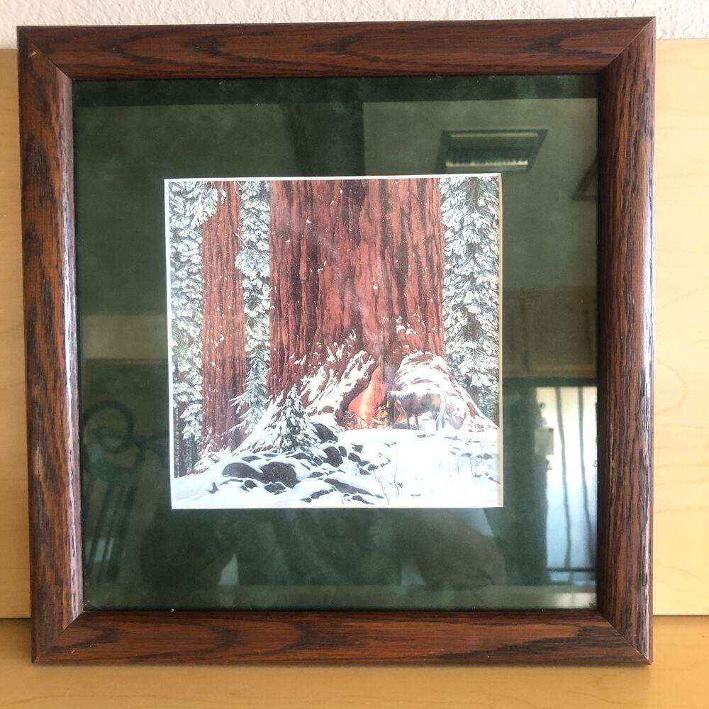 BEV DOOLITTLE - Christmas Day Give or Take a Week" Matted Wood Framed Art Print